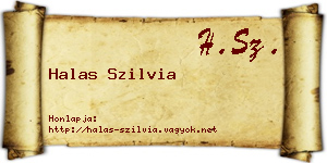 Halas Szilvia névjegykártya