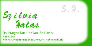 szilvia halas business card